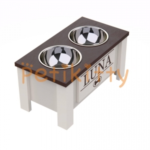 Raised Dog Bowl Stand with Internal Storage